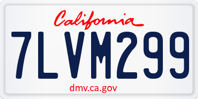 CA license plate 7LVM299