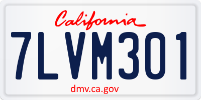 CA license plate 7LVM301