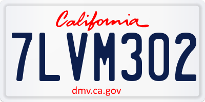CA license plate 7LVM302