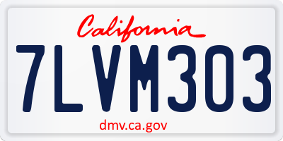 CA license plate 7LVM303