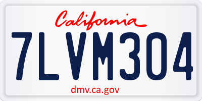 CA license plate 7LVM304