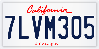 CA license plate 7LVM305