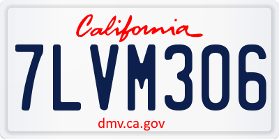CA license plate 7LVM306