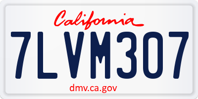 CA license plate 7LVM307