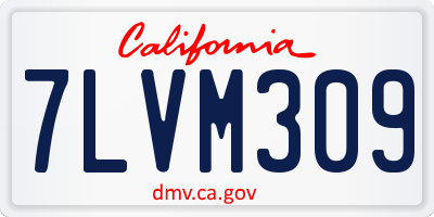 CA license plate 7LVM309