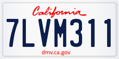 CA license plate 7LVM311