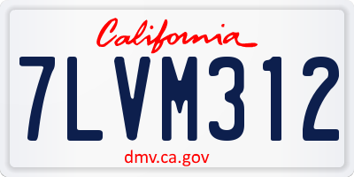 CA license plate 7LVM312