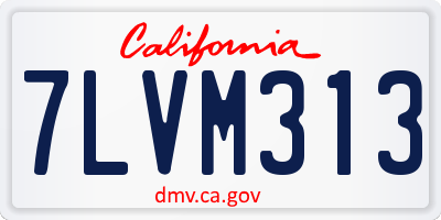 CA license plate 7LVM313