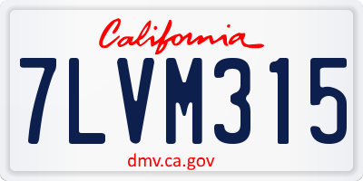 CA license plate 7LVM315