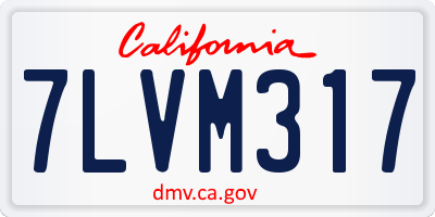 CA license plate 7LVM317
