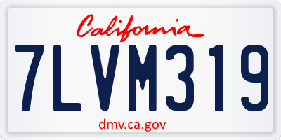 CA license plate 7LVM319