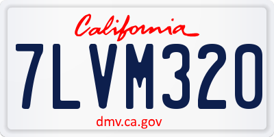 CA license plate 7LVM320
