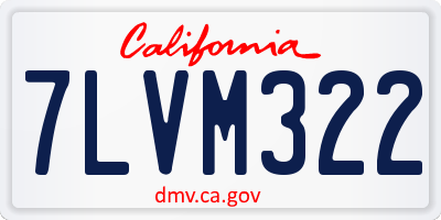 CA license plate 7LVM322