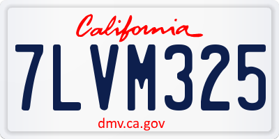 CA license plate 7LVM325