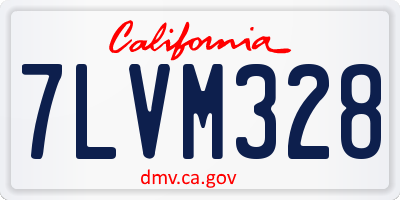 CA license plate 7LVM328