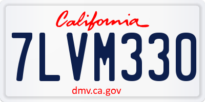 CA license plate 7LVM330