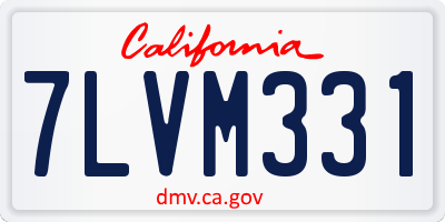 CA license plate 7LVM331