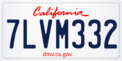 CA license plate 7LVM332