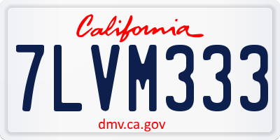 CA license plate 7LVM333