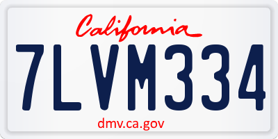 CA license plate 7LVM334