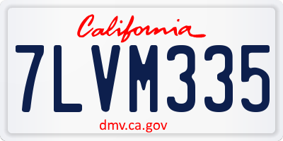 CA license plate 7LVM335