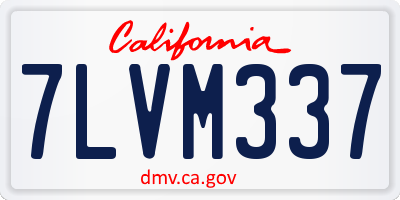 CA license plate 7LVM337