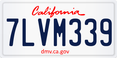 CA license plate 7LVM339
