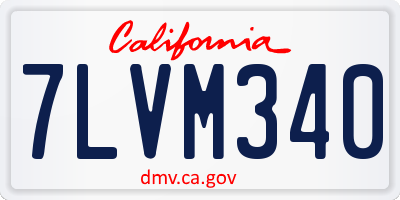 CA license plate 7LVM340