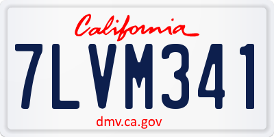 CA license plate 7LVM341
