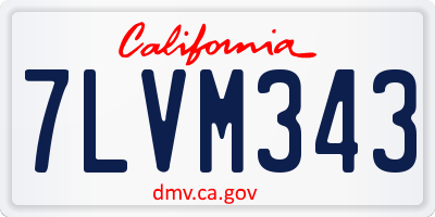 CA license plate 7LVM343