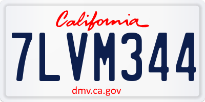 CA license plate 7LVM344