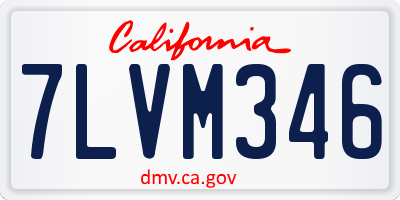 CA license plate 7LVM346