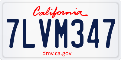 CA license plate 7LVM347