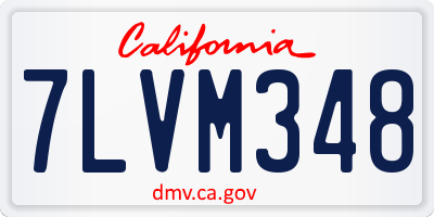 CA license plate 7LVM348