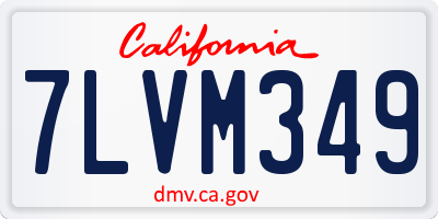 CA license plate 7LVM349