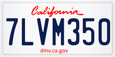 CA license plate 7LVM350