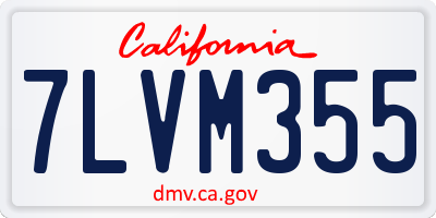 CA license plate 7LVM355