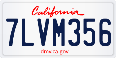 CA license plate 7LVM356