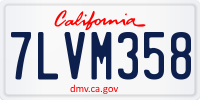 CA license plate 7LVM358