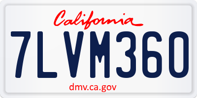 CA license plate 7LVM360