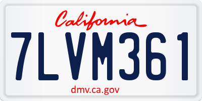 CA license plate 7LVM361