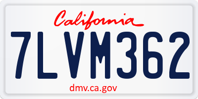 CA license plate 7LVM362