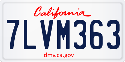 CA license plate 7LVM363