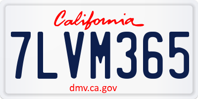 CA license plate 7LVM365