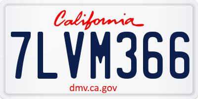 CA license plate 7LVM366