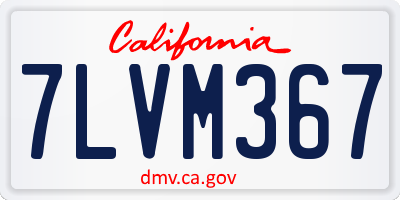 CA license plate 7LVM367