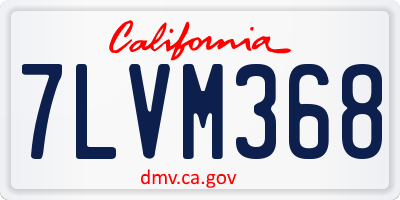 CA license plate 7LVM368