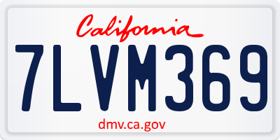 CA license plate 7LVM369