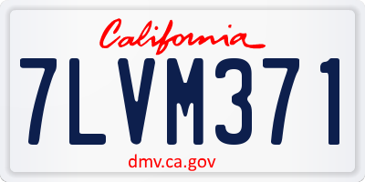 CA license plate 7LVM371