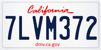 CA license plate 7LVM372
